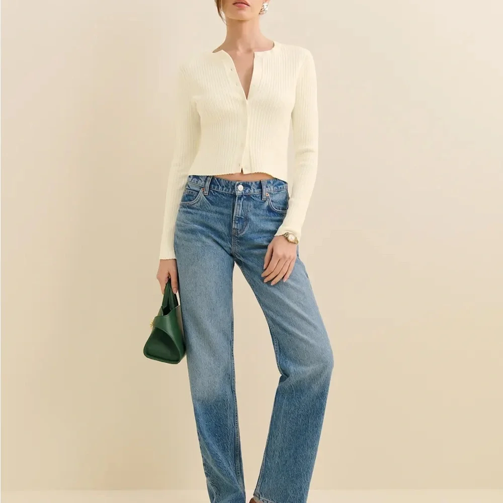 Reformation Joanne Cotton Cardigan size small - Picture 4 of 6